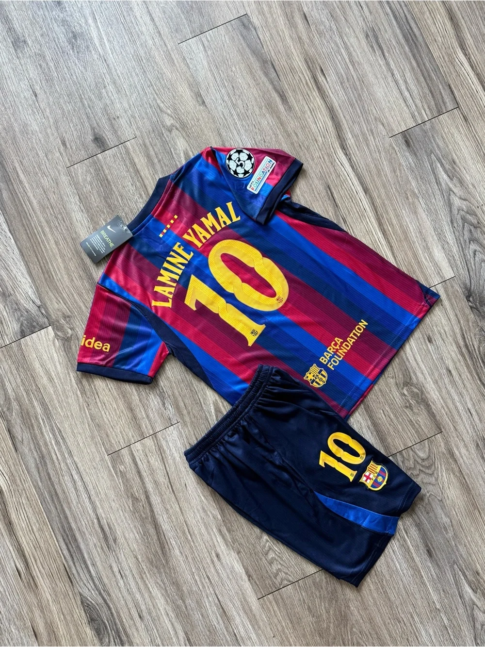 Barcelona Home Kids' Lamine Yamal #10 Home Soccer Kit - Blue & Red